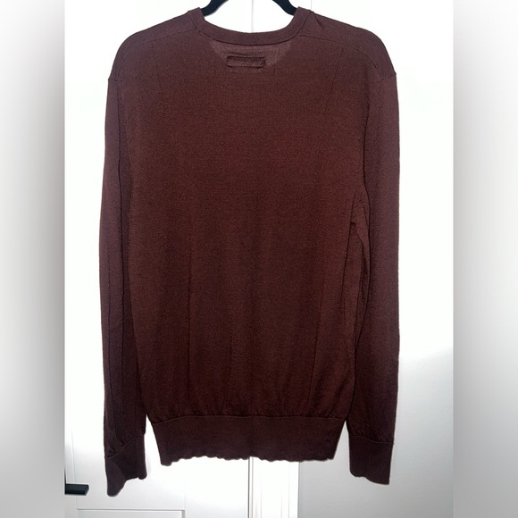 AllSaints Mode Slim Fit Wool Sweater | Men’s Large | Maroon - Picture 2 of 2